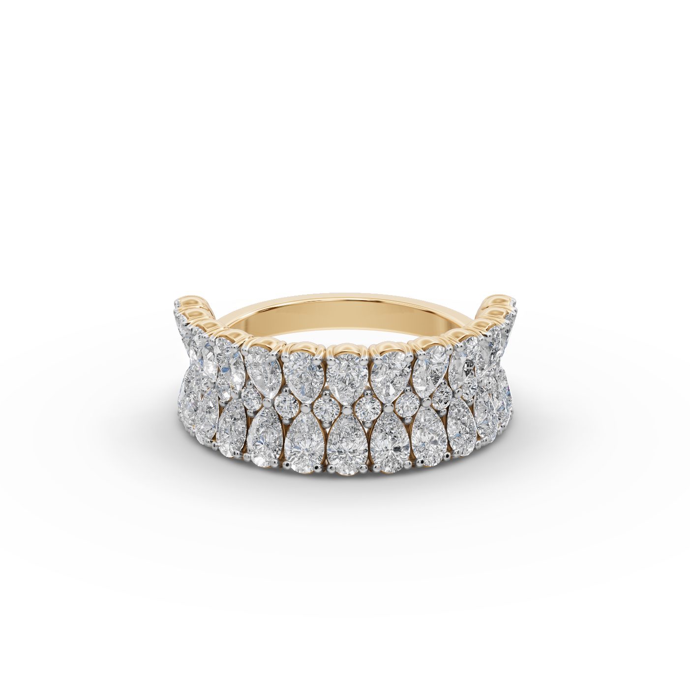 Celestial Bloom Pear Lab-Grown Diamond Bands Ring in yellow gold, set with lab-grown diamonds