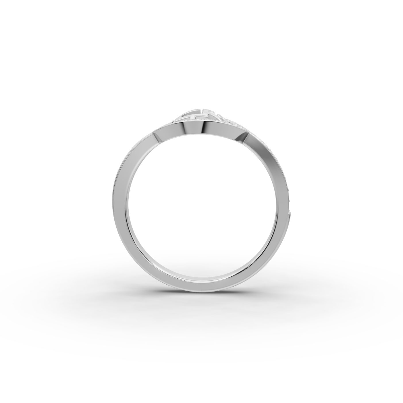 Midnight Dew Heart Lab-Grown Diamond Silver Ring in silver