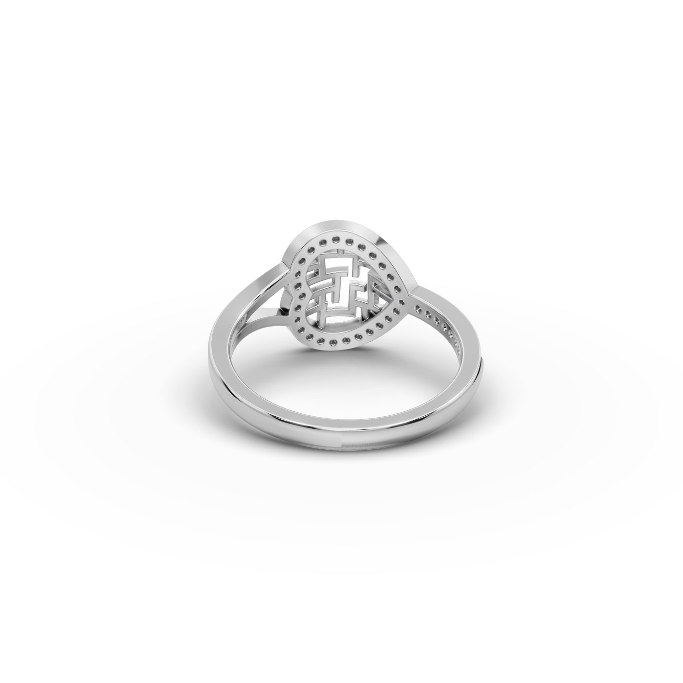 Midnight Dew Heart Lab-Grown Diamond Silver Ring in silver