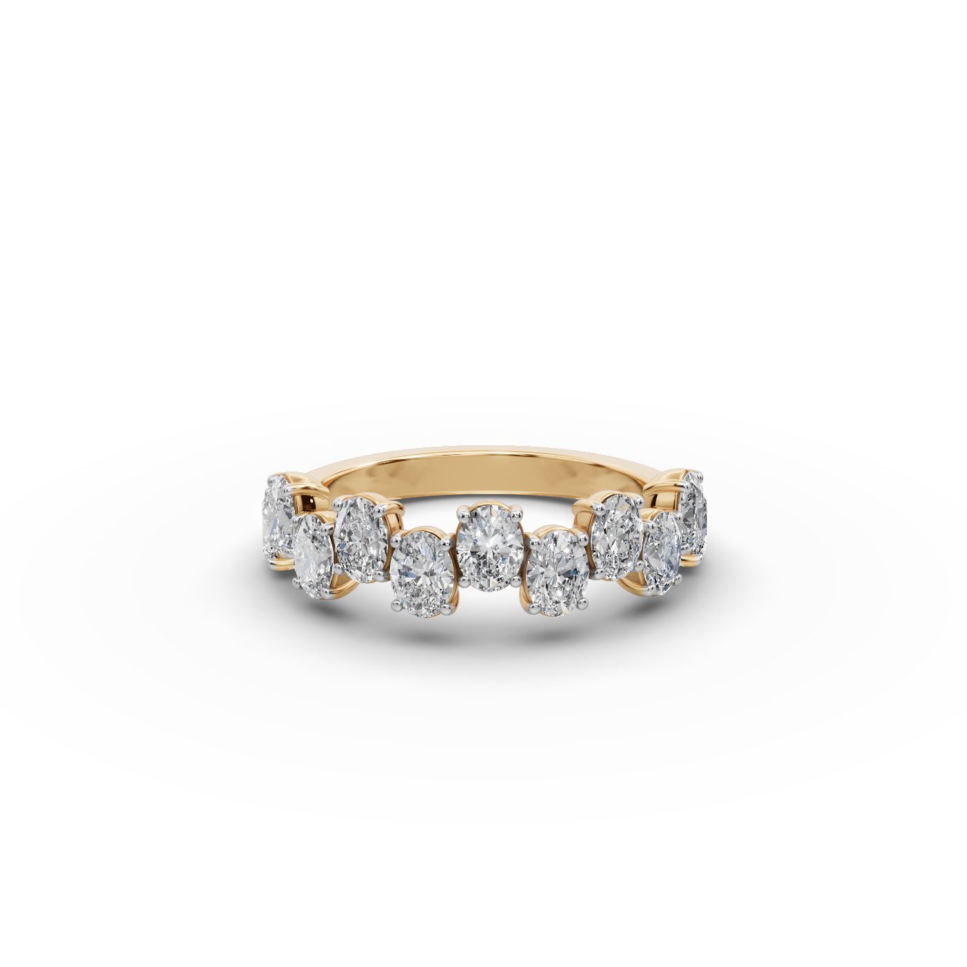 Iconic Bloom Oval Lab-Grown Diamond Bands Ring in yellow gold, set with lab-grown diamonds