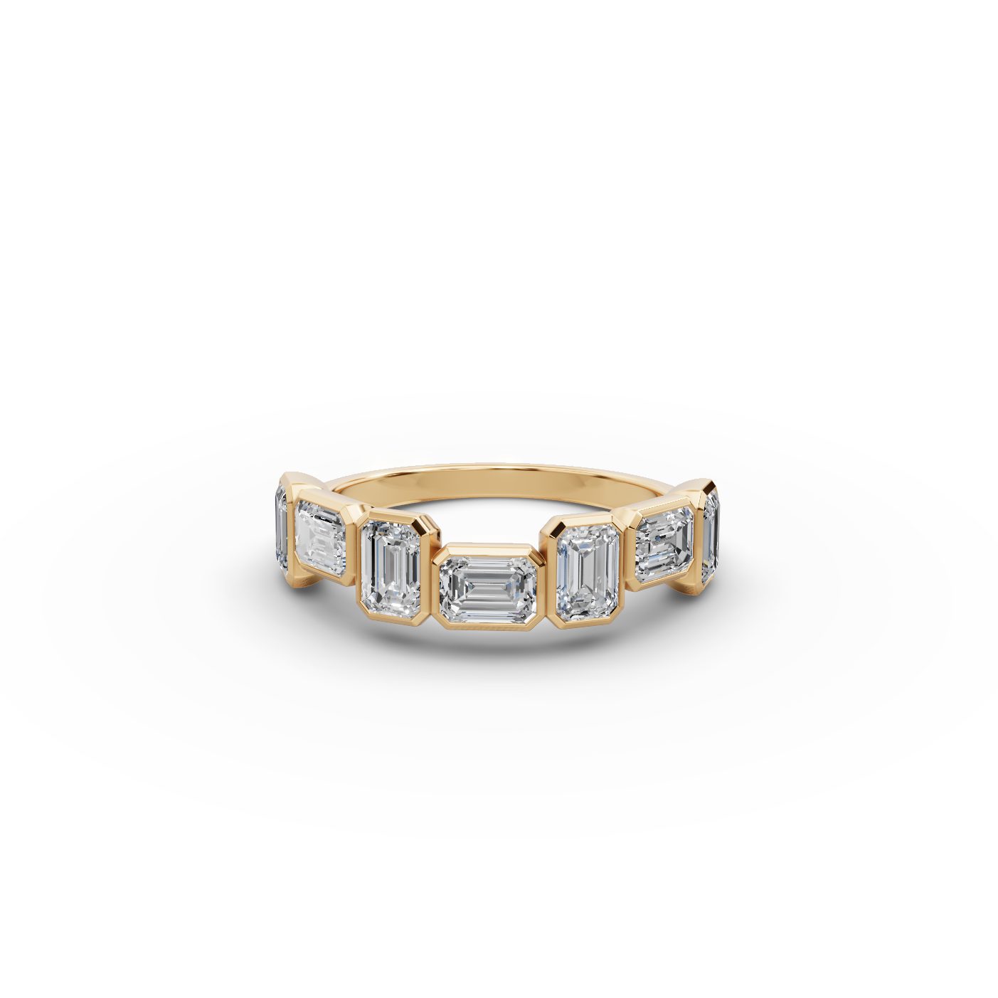 Morning Trail Emerald Lab-Grown Diamond Five Stone Ring in yellow gold, set with lab-grown diamonds