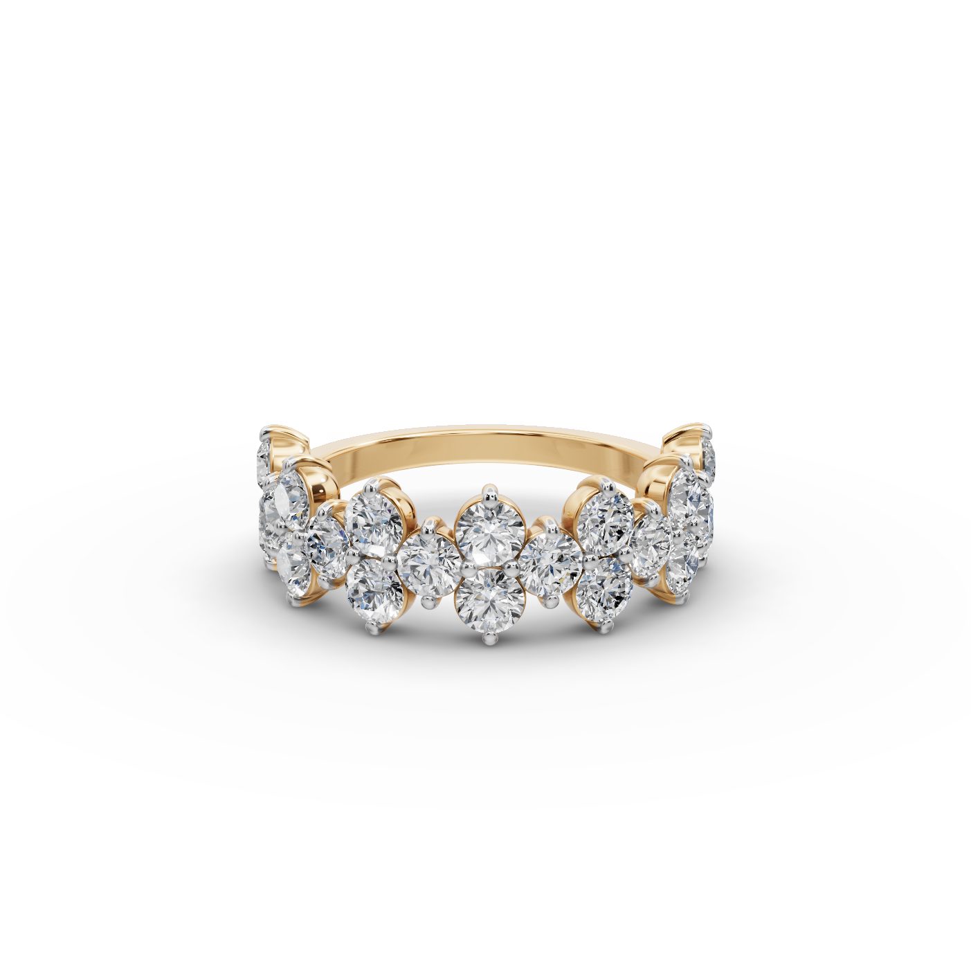 Endless Dew Round Lab-Grown Diamond Bands Ring in yellow gold, set with lab-grown diamonds