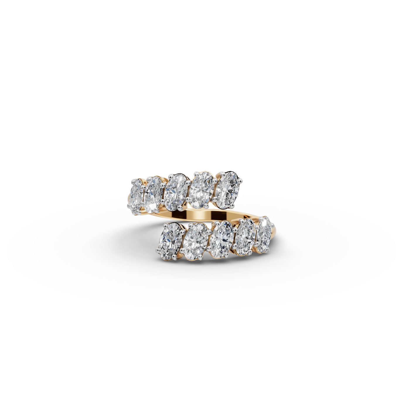 Celestial Bloom Oval Lab-Grown Diamond Cocktail Ring in yellow gold, set with lab-grown diamonds