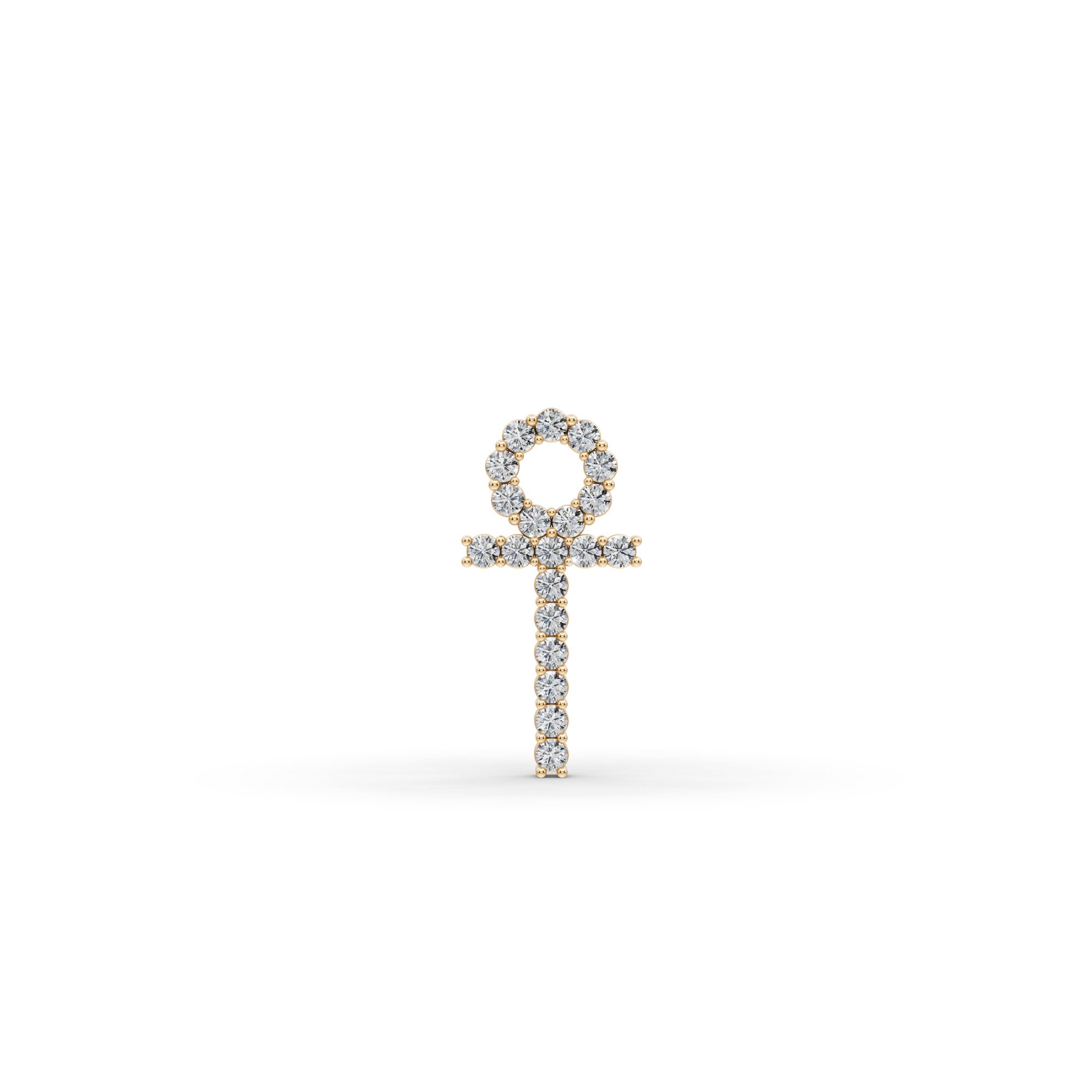 Endless Light Ankh Lab-Grown Diamond Pendant in yellow gold, set with lab-grown diamonds