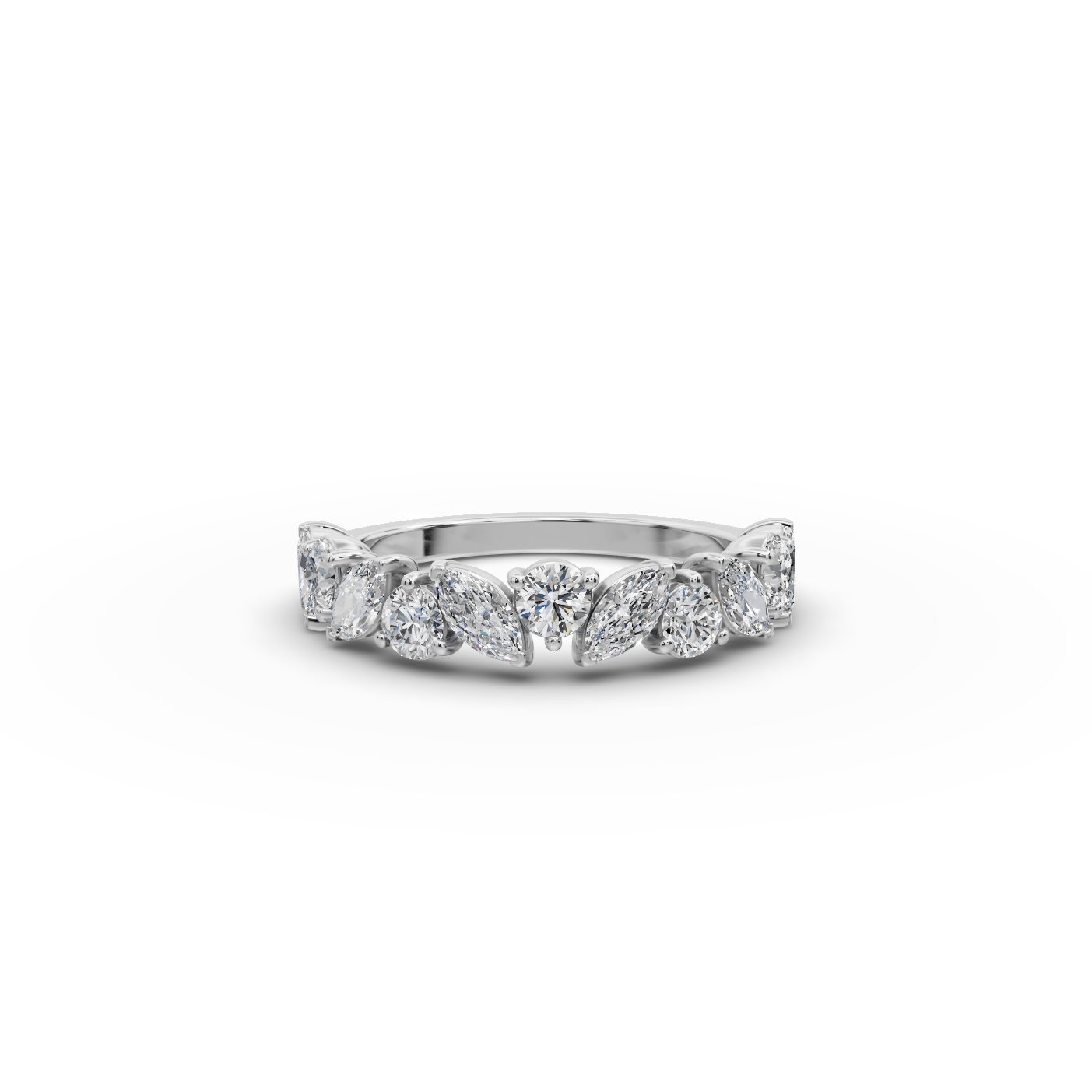Graceful Reverie Marquise Lab-Grown Diamond Bands Ring in white gold
