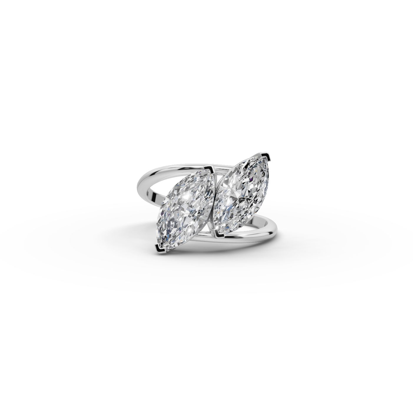 Royal Trail Marquise Lab-Grown Diamond Two Stone Toi Et Moi in white gold