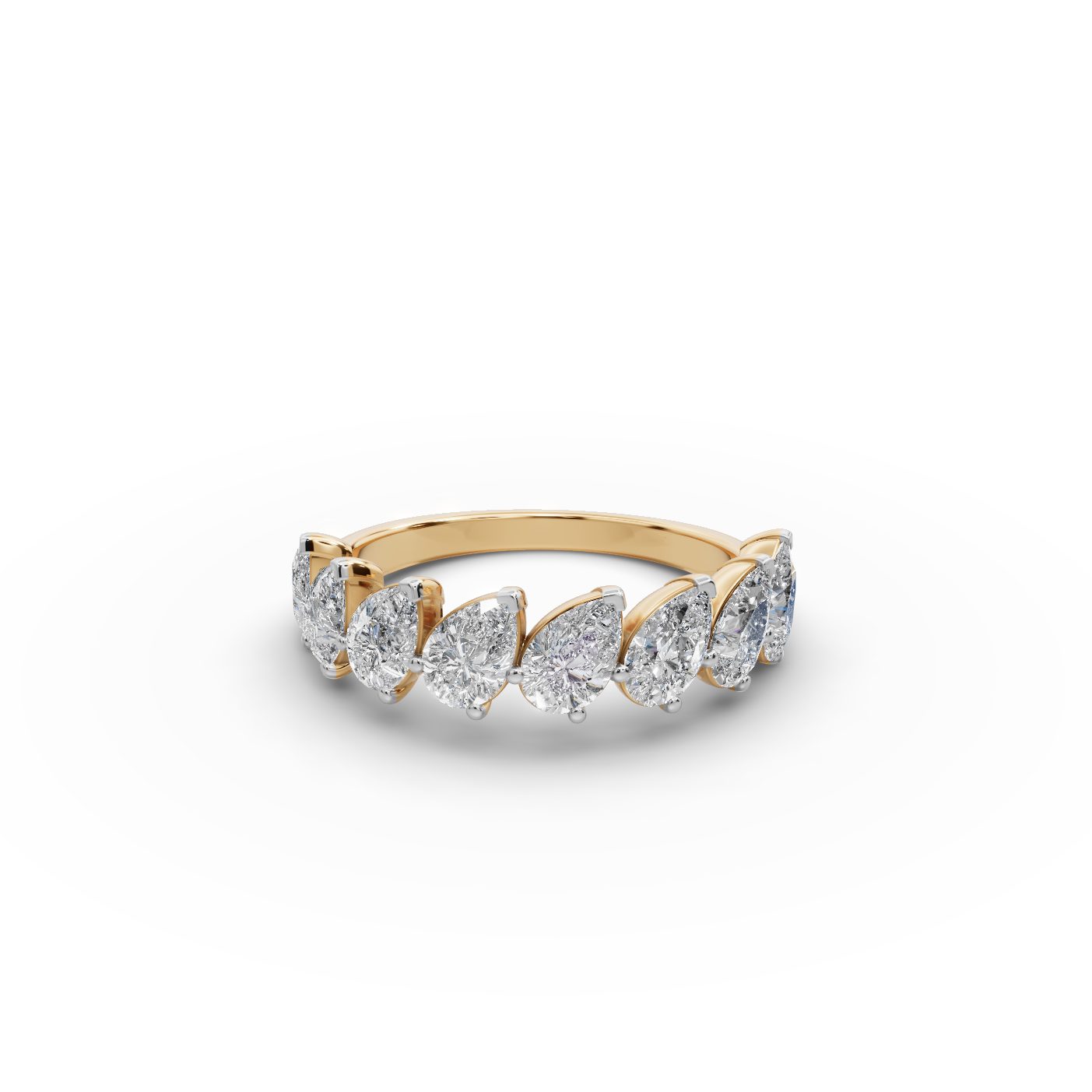 Iconic Grace Pear Lab-Grown Diamond Bands Ring in yellow gold, set with lab-grown diamonds