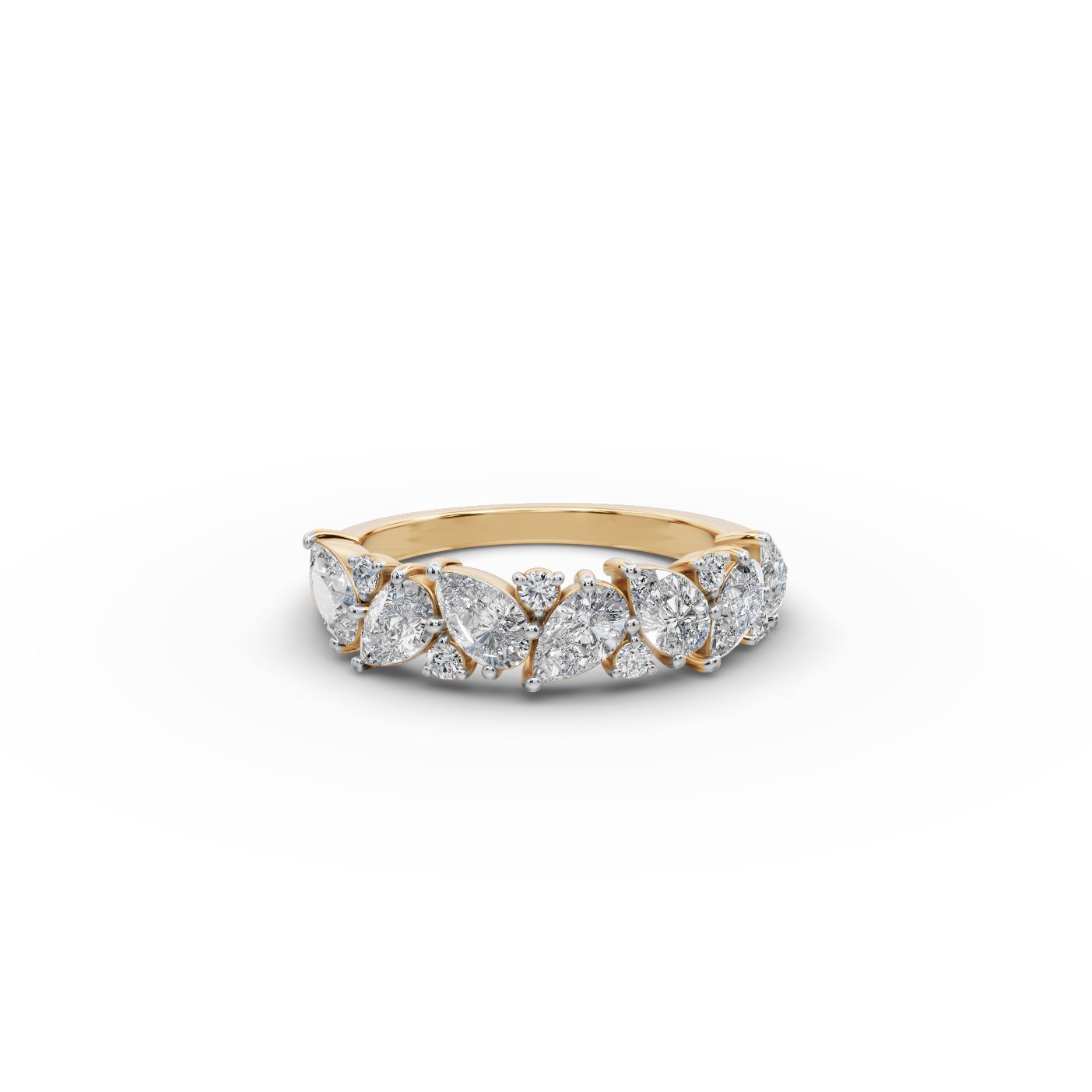 Midnight Glow Pear Lab-Grown Diamond Bands Ring in yellow gold, set with lab-grown diamonds