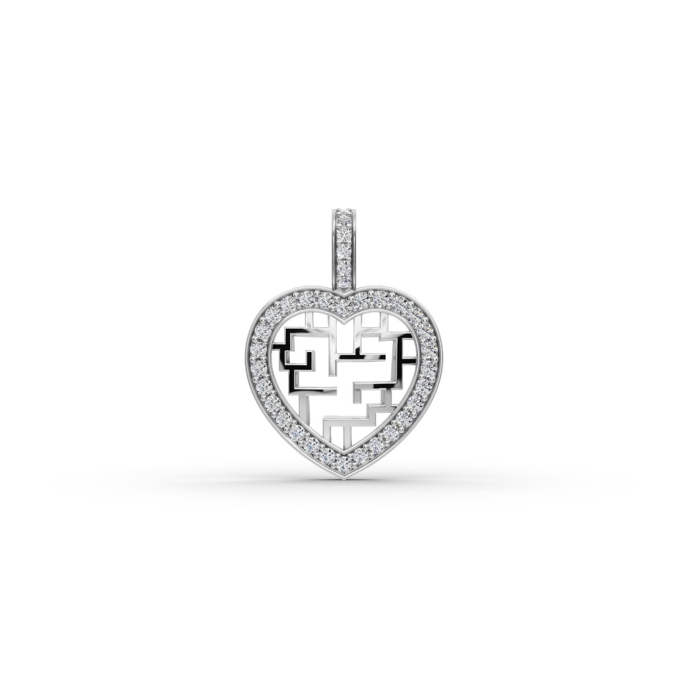 Infinite Light Heart Lab-Grown Diamond Silver Pendant in silver, set with lab-grown diamonds