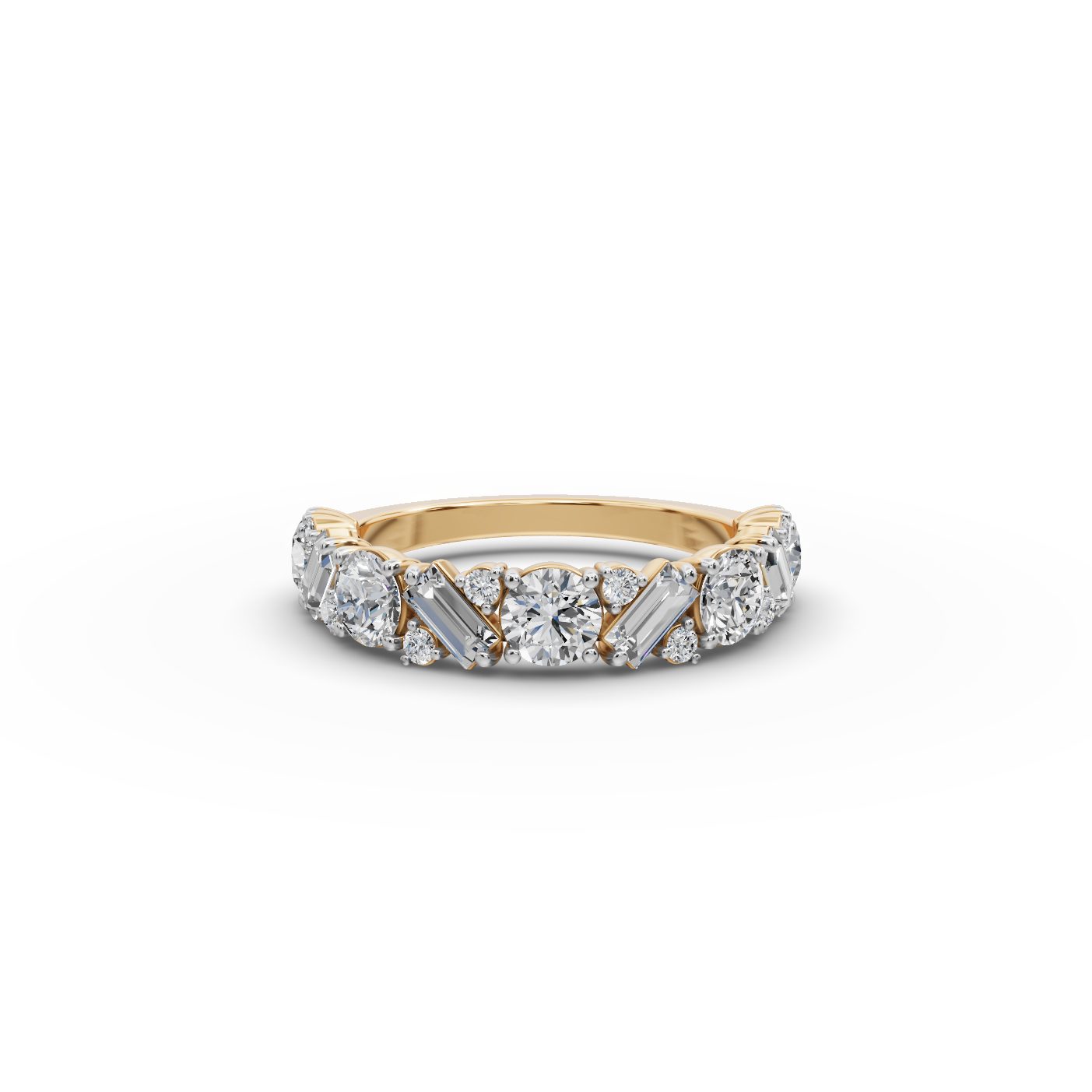 Timeless Promise Round Lab-Grown Diamond Bands Ring in yellow gold, set with lab-grown diamonds