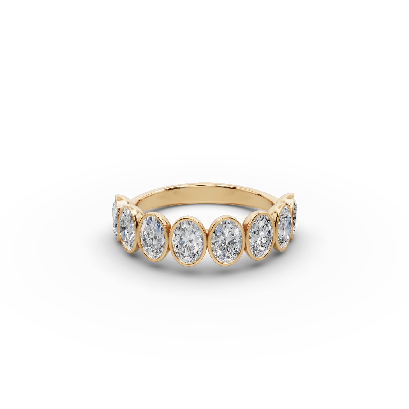 Brilliant Whisper Oval Lab-Grown Diamond Bands Ring in yellow gold, set with lab-grown diamonds
