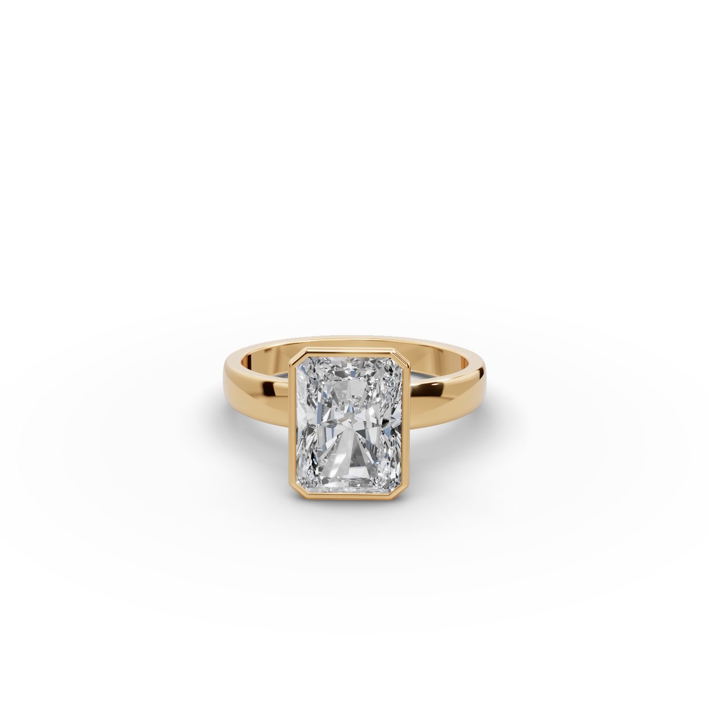 Iconic Line Radiant Lab-Grown Diamond Solitaire Ring in yellow gold, set with lab-grown diamonds