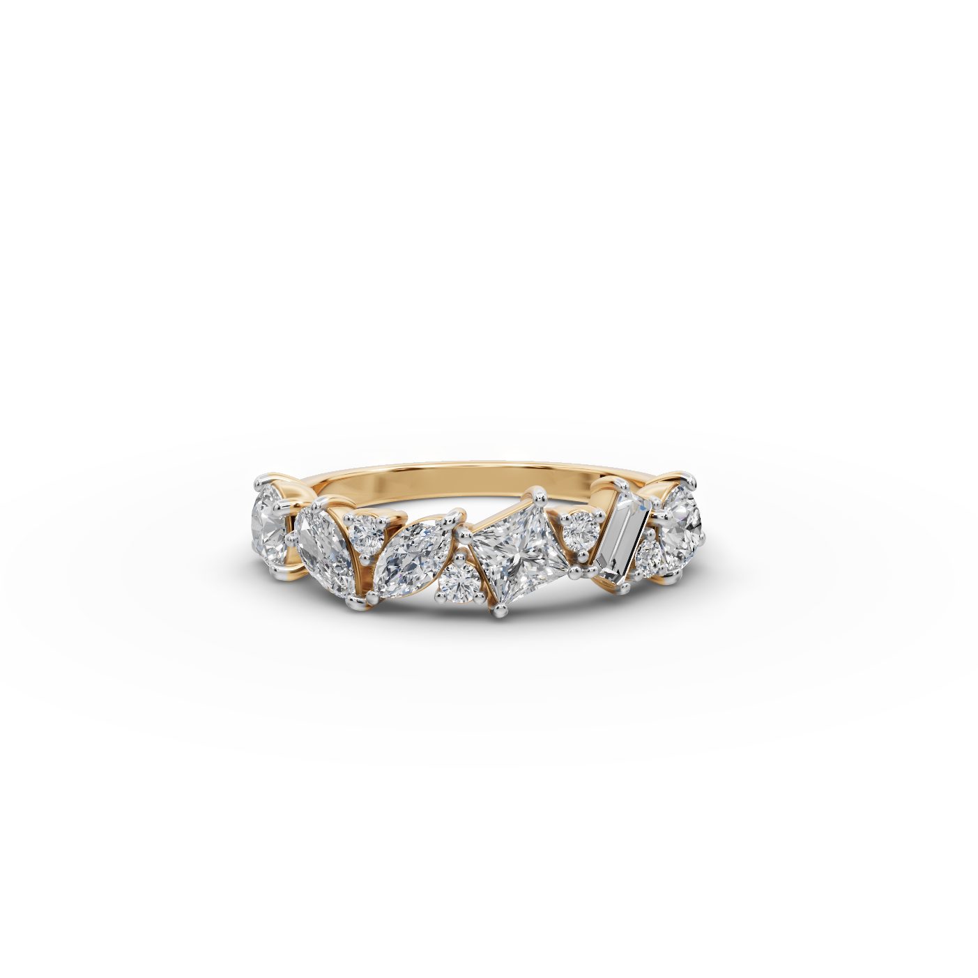 Celestial Bloom Round Lab-Grown Diamond Bands Ring in yellow gold, set with lab-grown diamonds