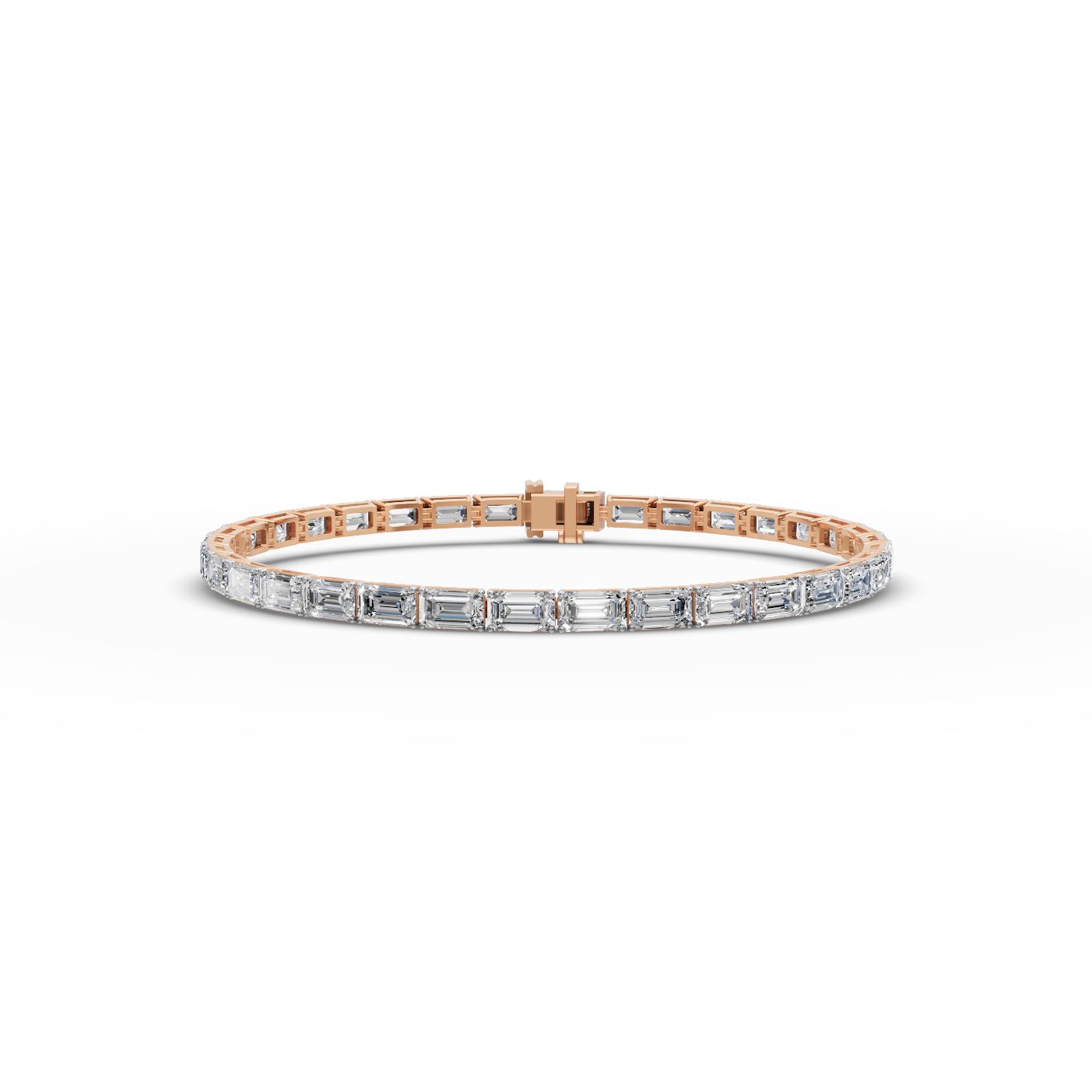 Enduring Whisper Emerald Lab-Grown Diamond Tennis Bracelet in rose gold
