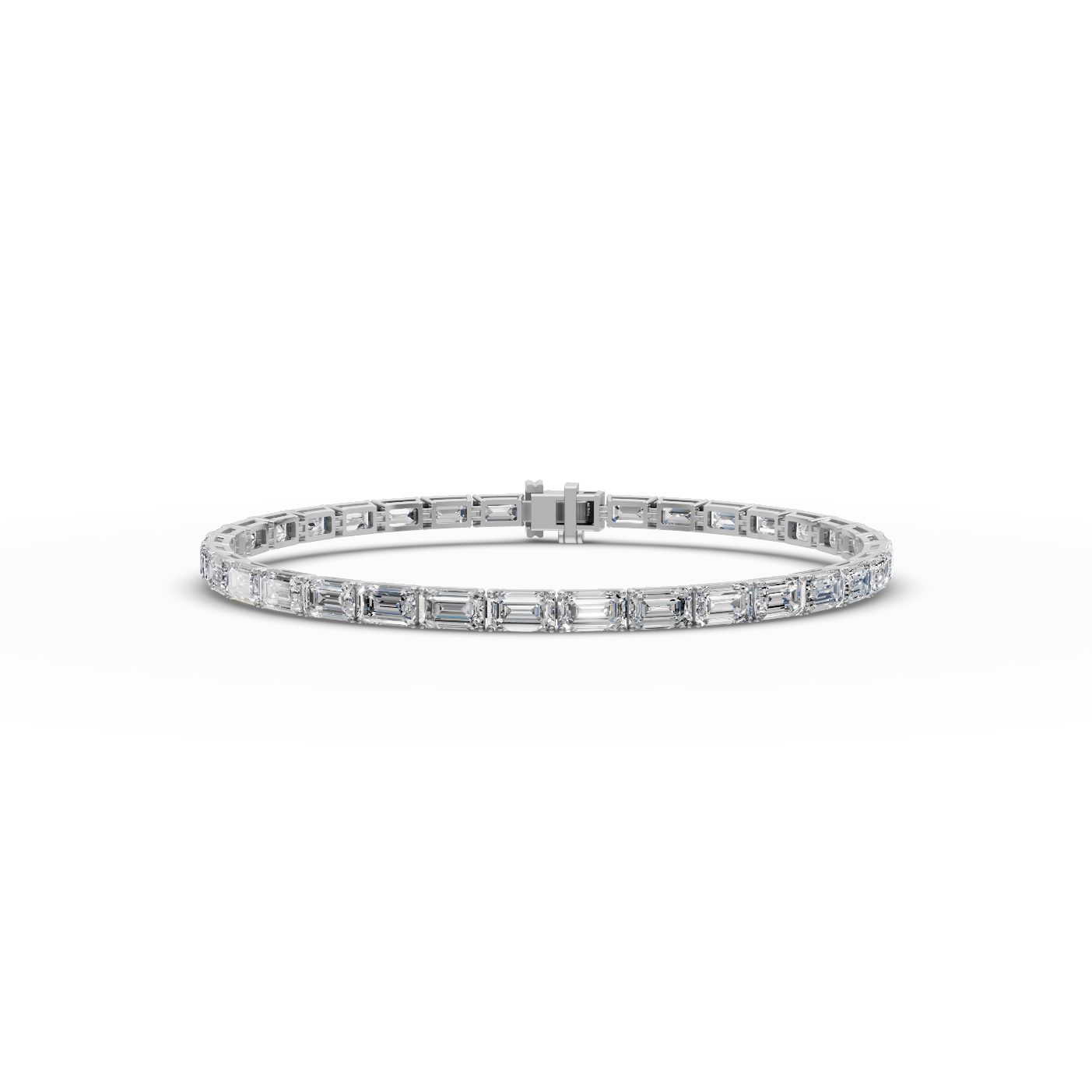 Enduring Whisper Emerald Lab-Grown Diamond Tennis Bracelet in white gold