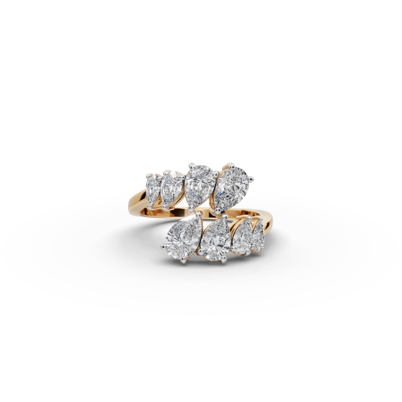 Brilliant Reverie Pear Lab-Grown Diamond Cocktail Ring in yellow gold, set with lab-grown diamonds