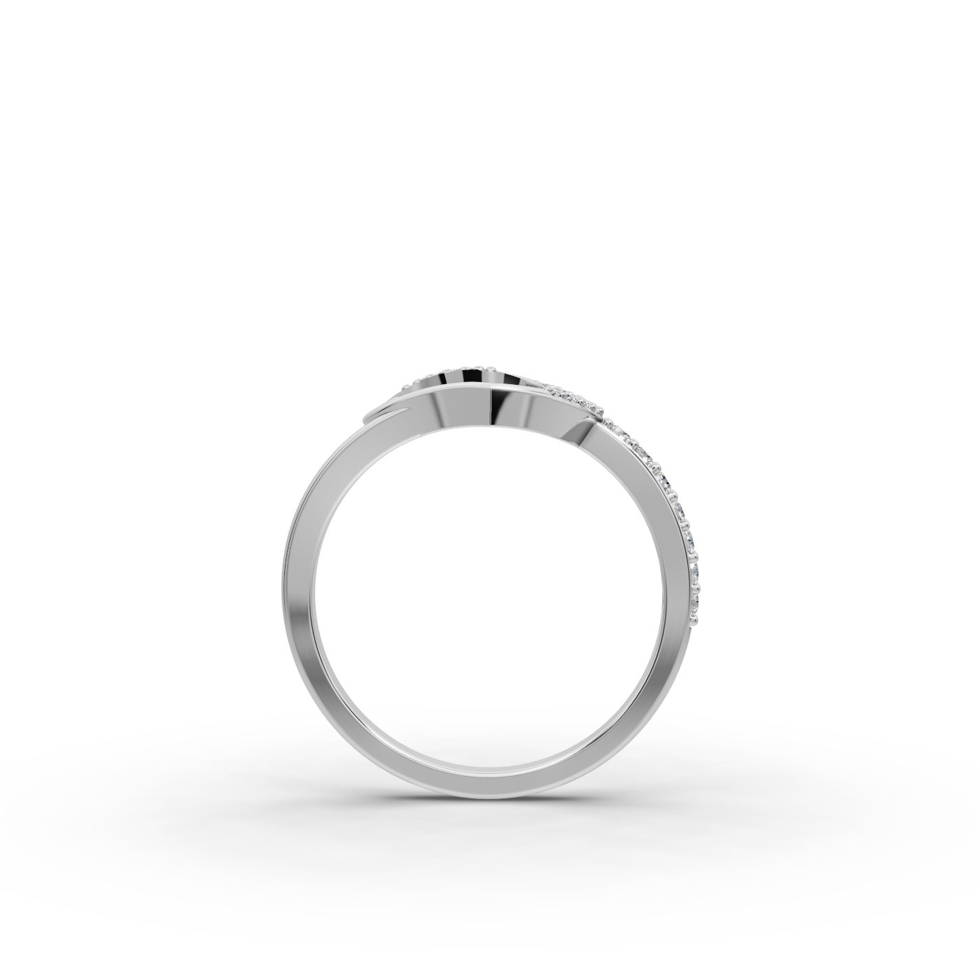 Morning Aura Heart Lab-Grown Diamond Silver Ring in silver