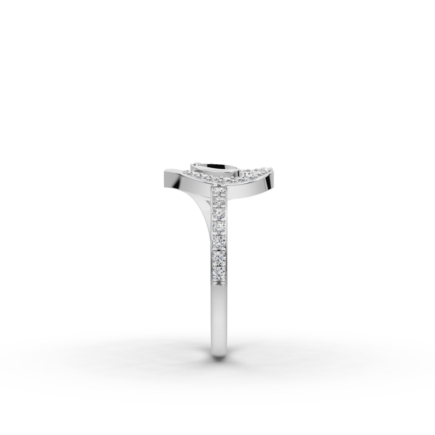 Morning Aura Heart Lab-Grown Diamond Silver Ring in silver