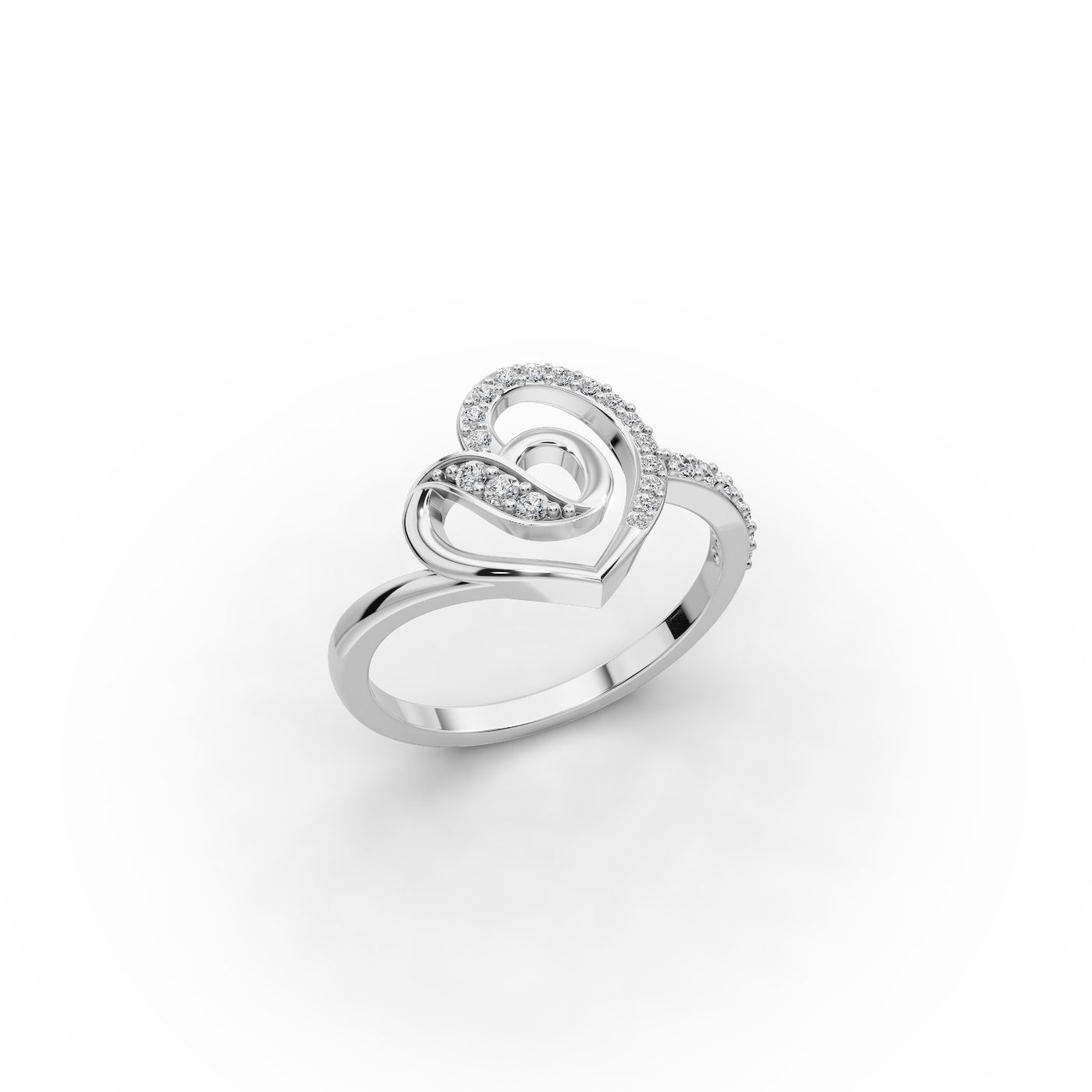 Morning Aura Heart Lab-Grown Diamond Silver Ring in silver