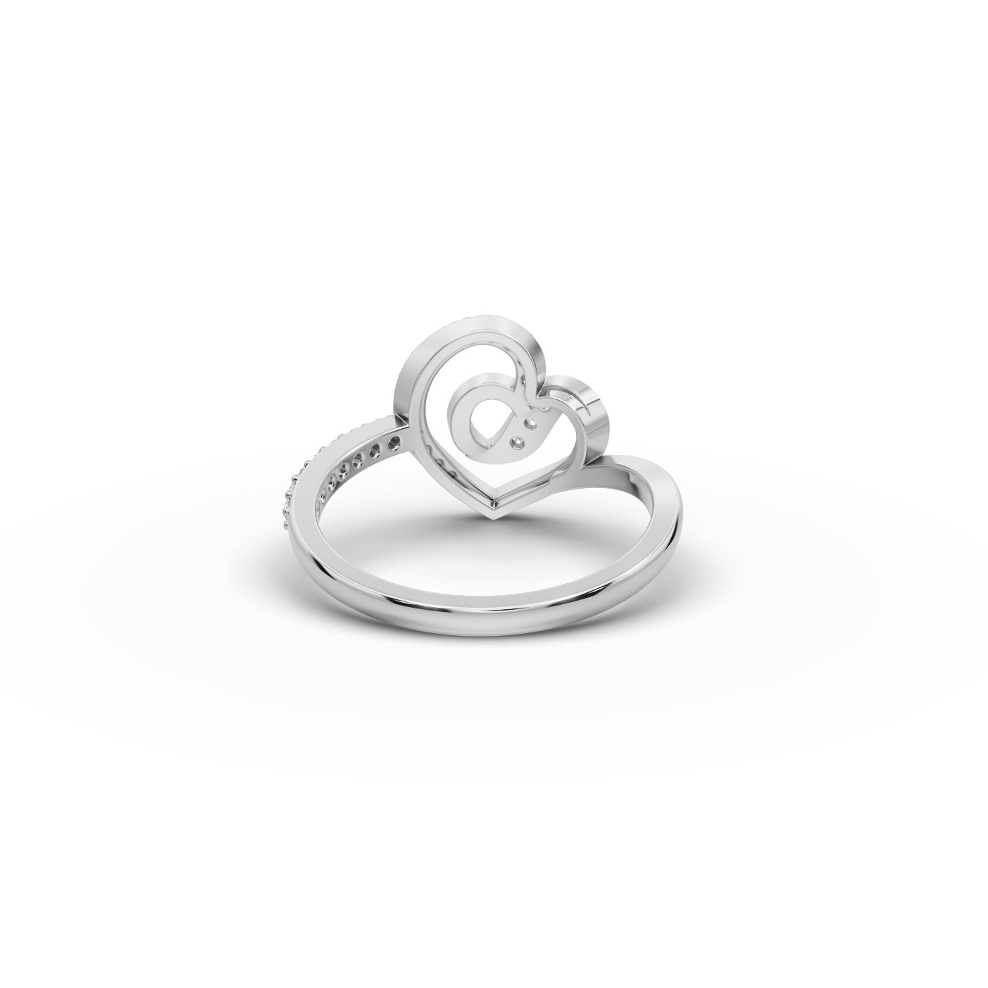 Morning Aura Heart Lab-Grown Diamond Silver Ring in silver