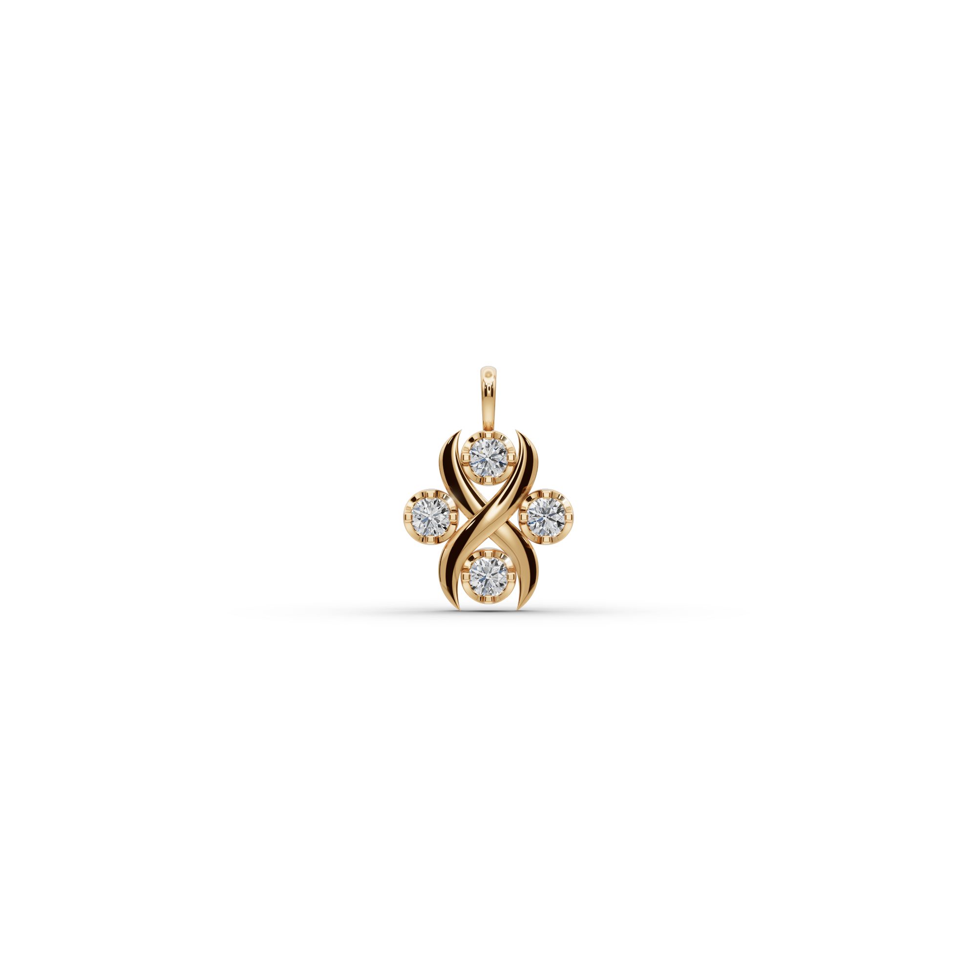 Majestic Bloom Round Lab-Grown Diamond Cluster Pendant in yellow gold, set with lab-grown diamonds