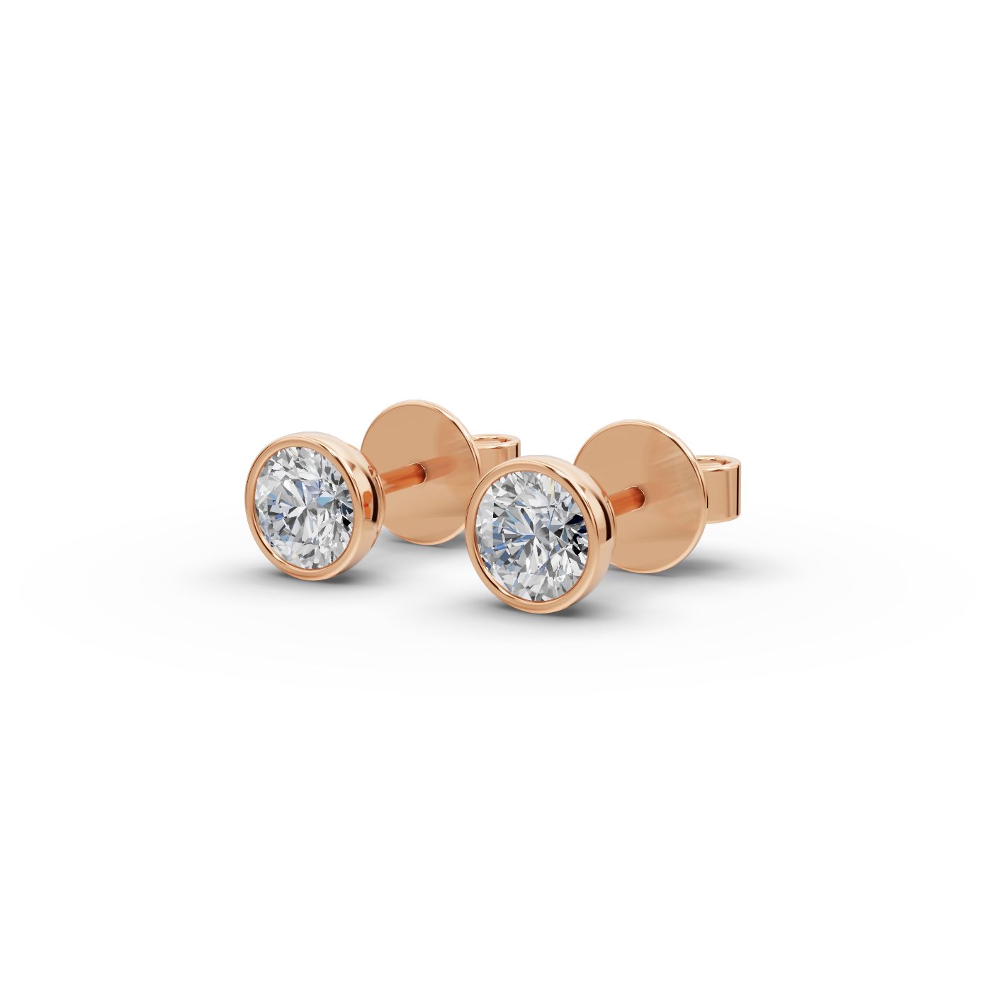 Opulent Sparkle Round Lab-Grown Diamond Studs Earring in rose gold