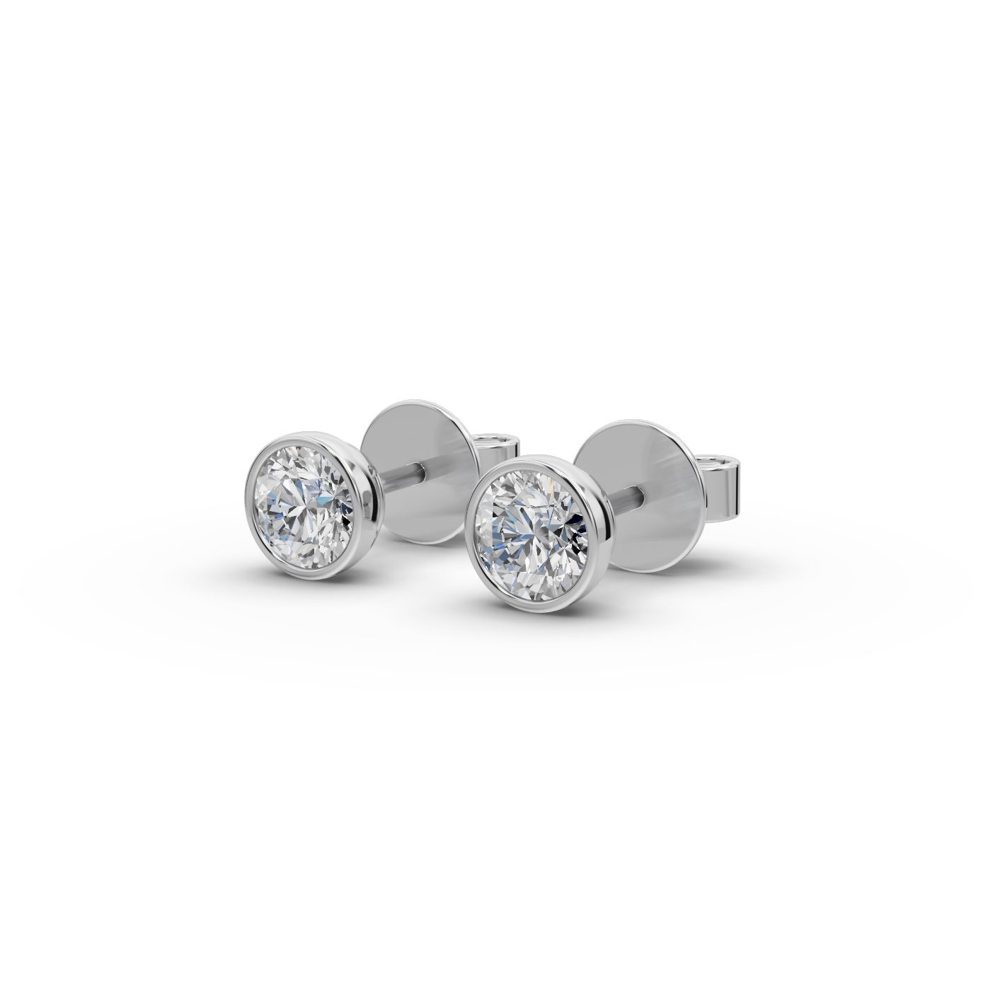 Opulent Sparkle Round Lab-Grown Diamond Studs Earring in white gold