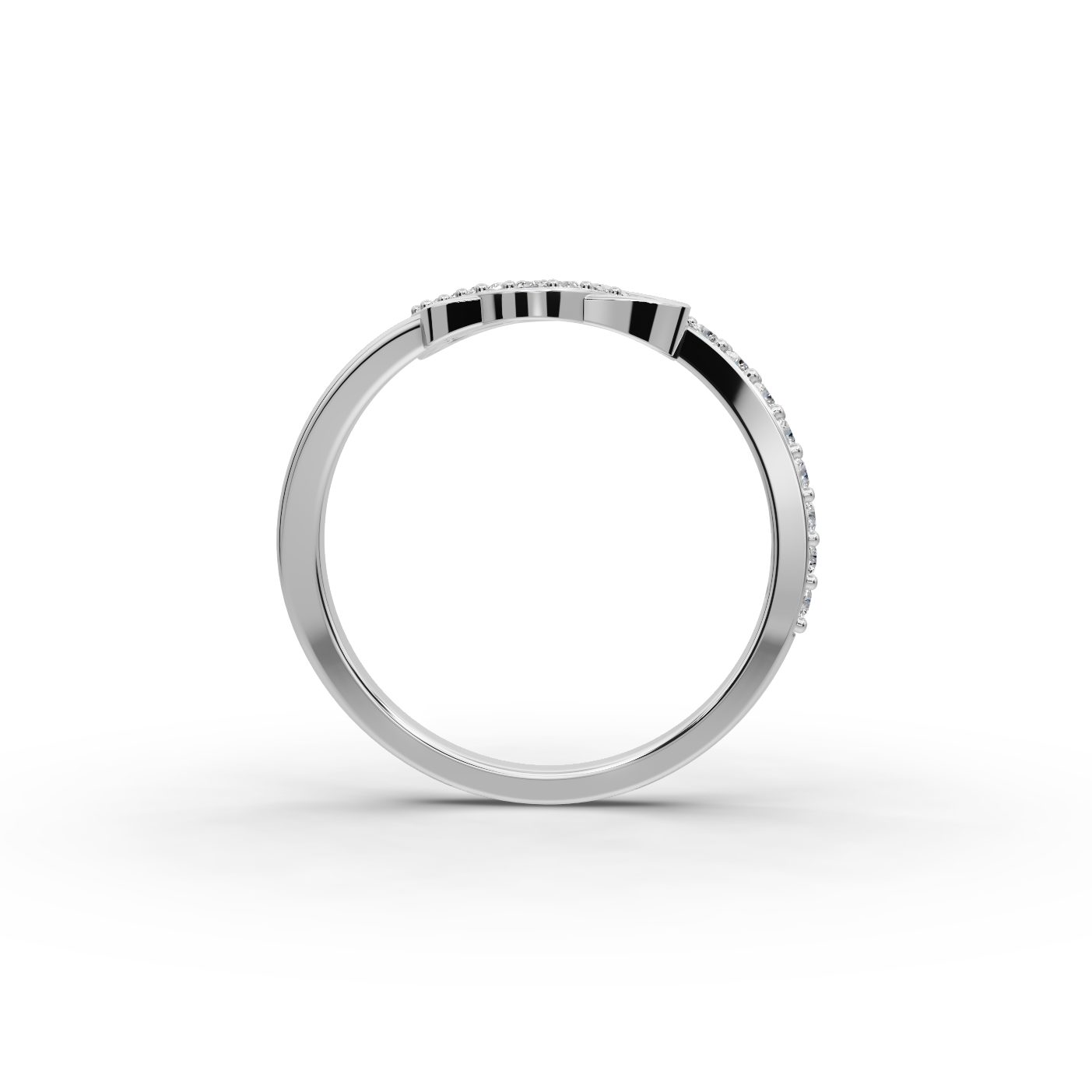 Midnight Ember Heart Lab-Grown Diamond Silver Ring in silver
