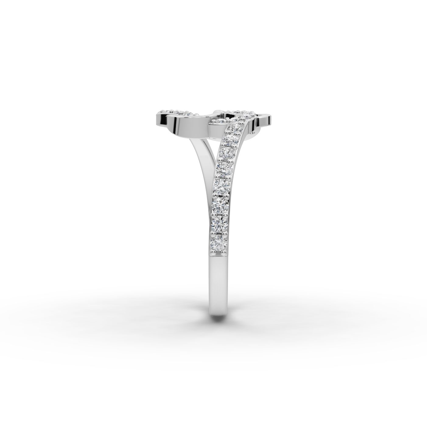 Midnight Ember Heart Lab-Grown Diamond Silver Ring in silver