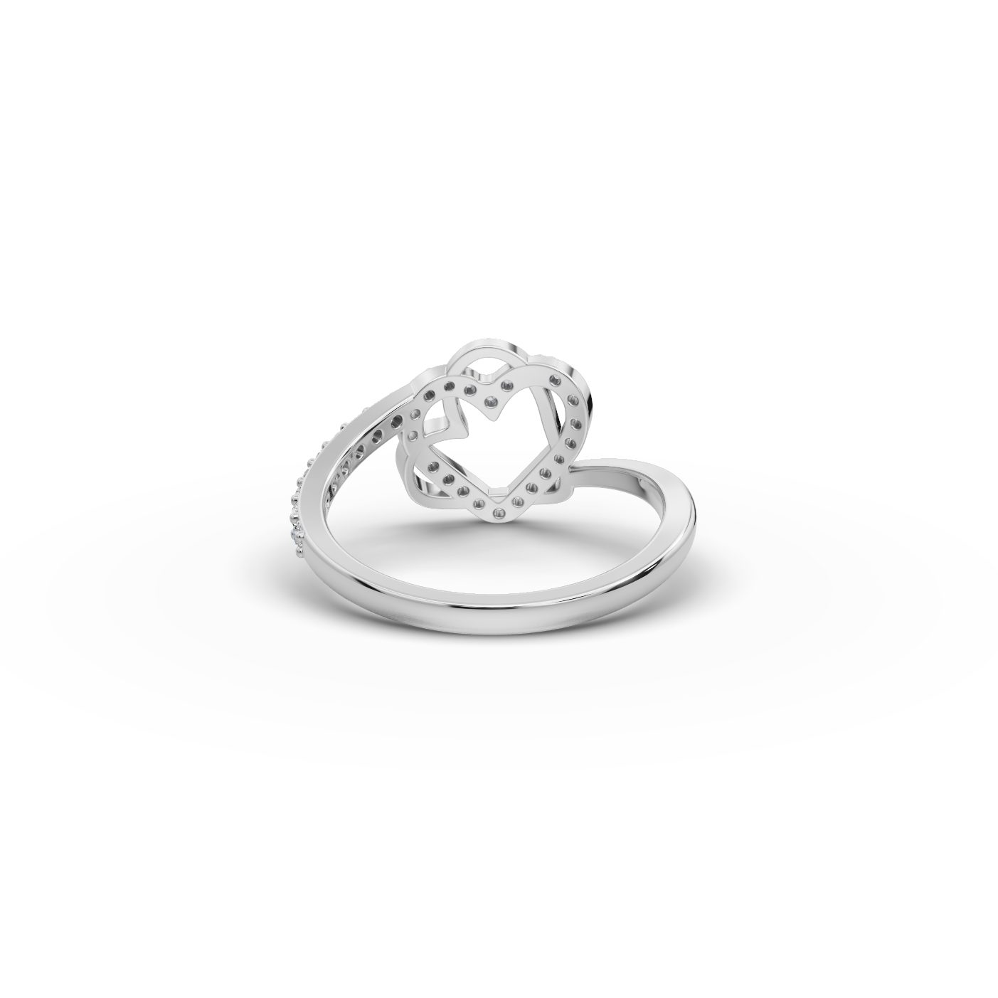 Midnight Ember Heart Lab-Grown Diamond Silver Ring in silver