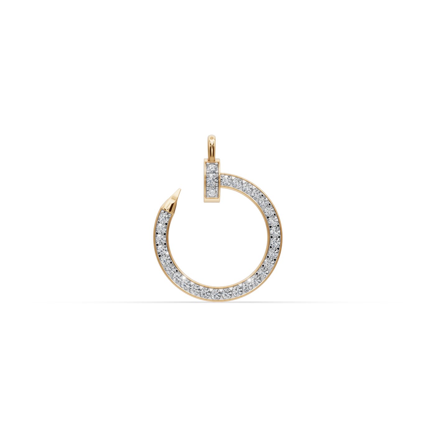 Eternal Reverie Round Lab-Grown Diamond Initials & Charms Pendant in yellow gold, set with lab-grown diamonds