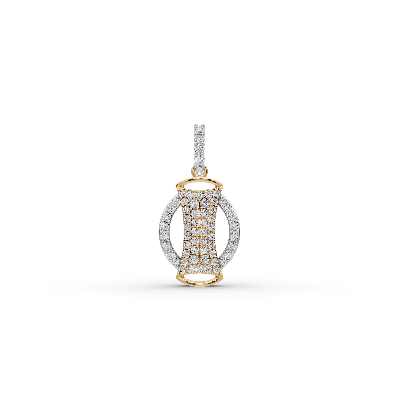 Radiant Signature Round Lab-Grown Diamond Cluster Pendant in yellow gold, set with lab-grown diamonds