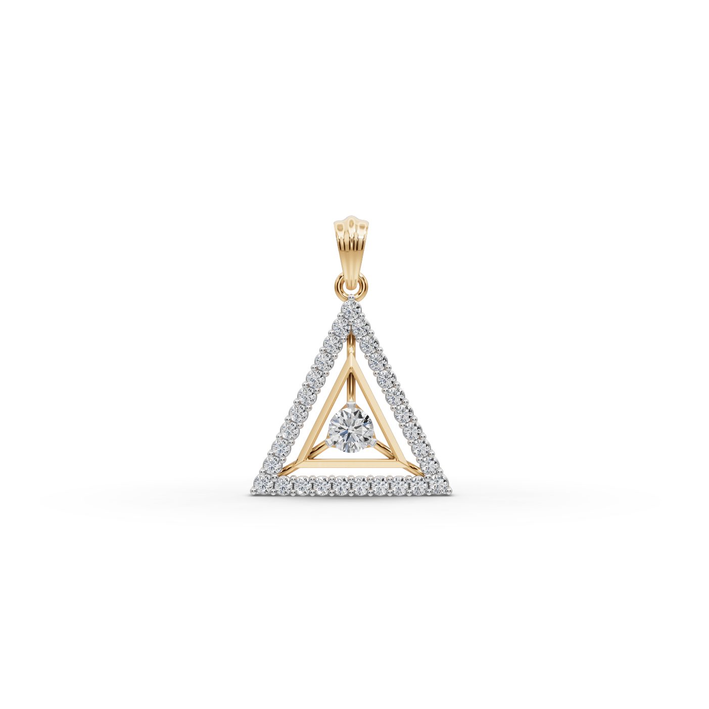 Midnight Bloom Round Lab-Grown Diamond Solitaire Pendant in yellow gold, set with lab-grown diamonds