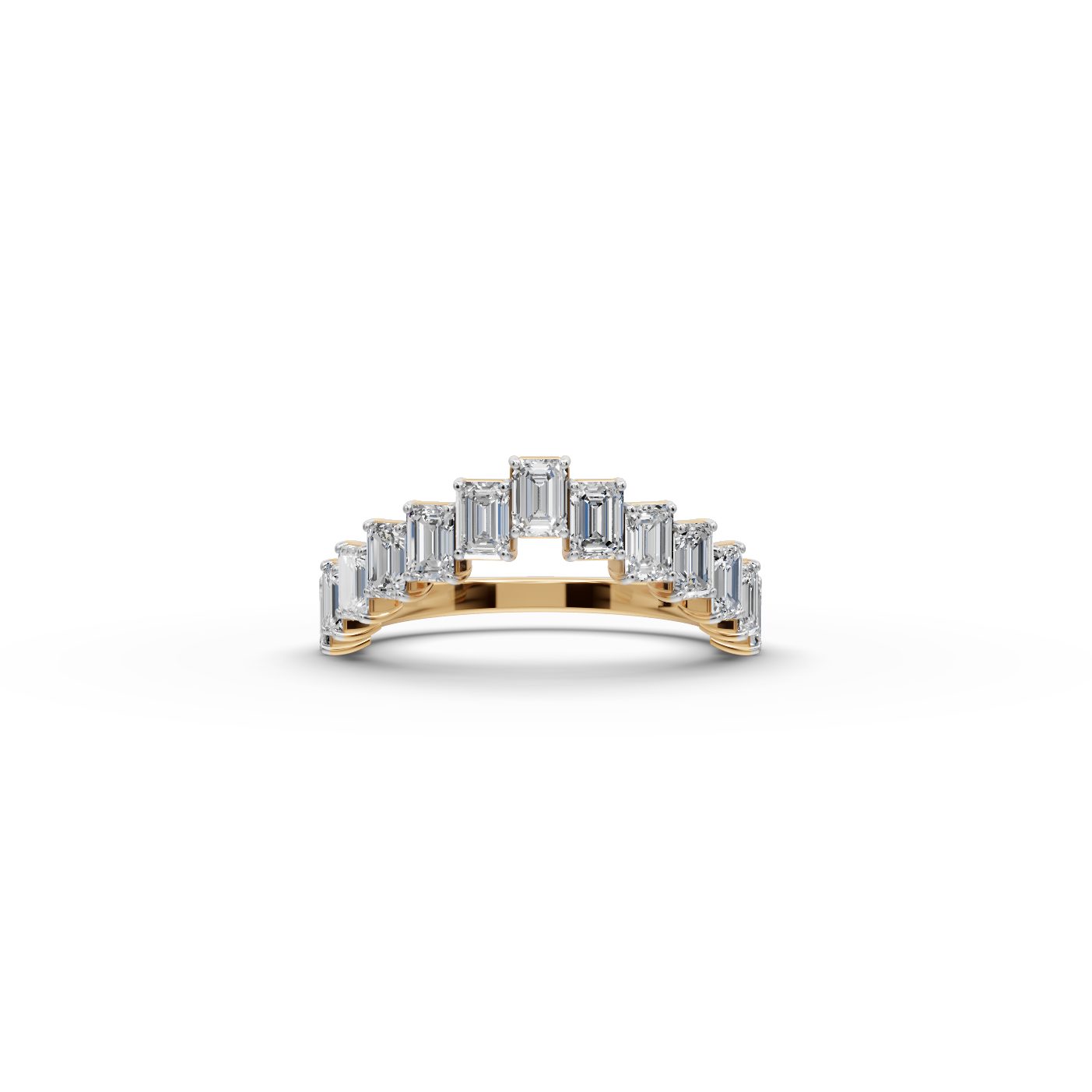 Enduring Light Emerald Lab-Grown Diamond Bands Ring in yellow gold, set with lab-grown diamonds