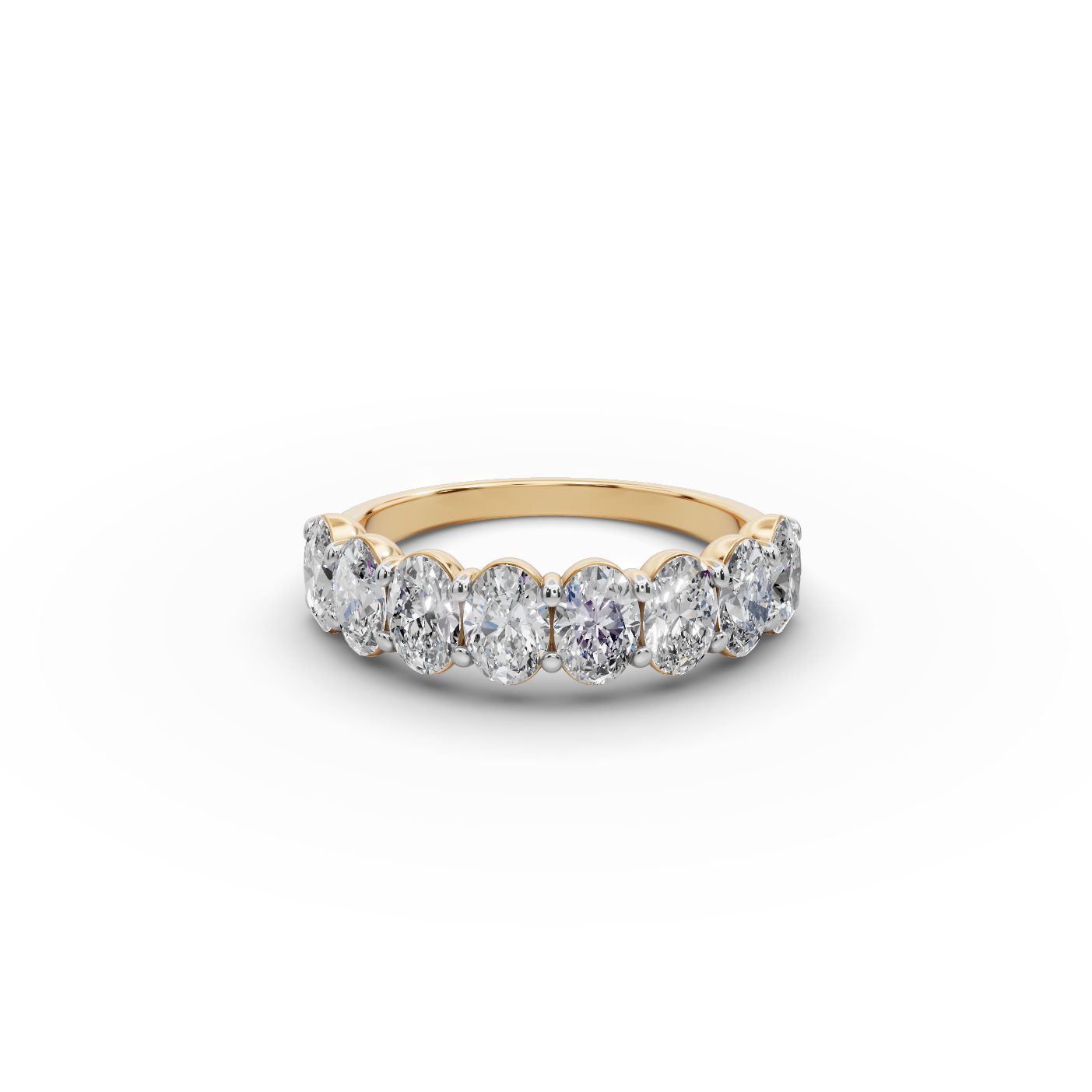 Everlasting Promise Oval Lab-Grown Diamond Bands Ring in yellow gold, set with lab-grown diamonds