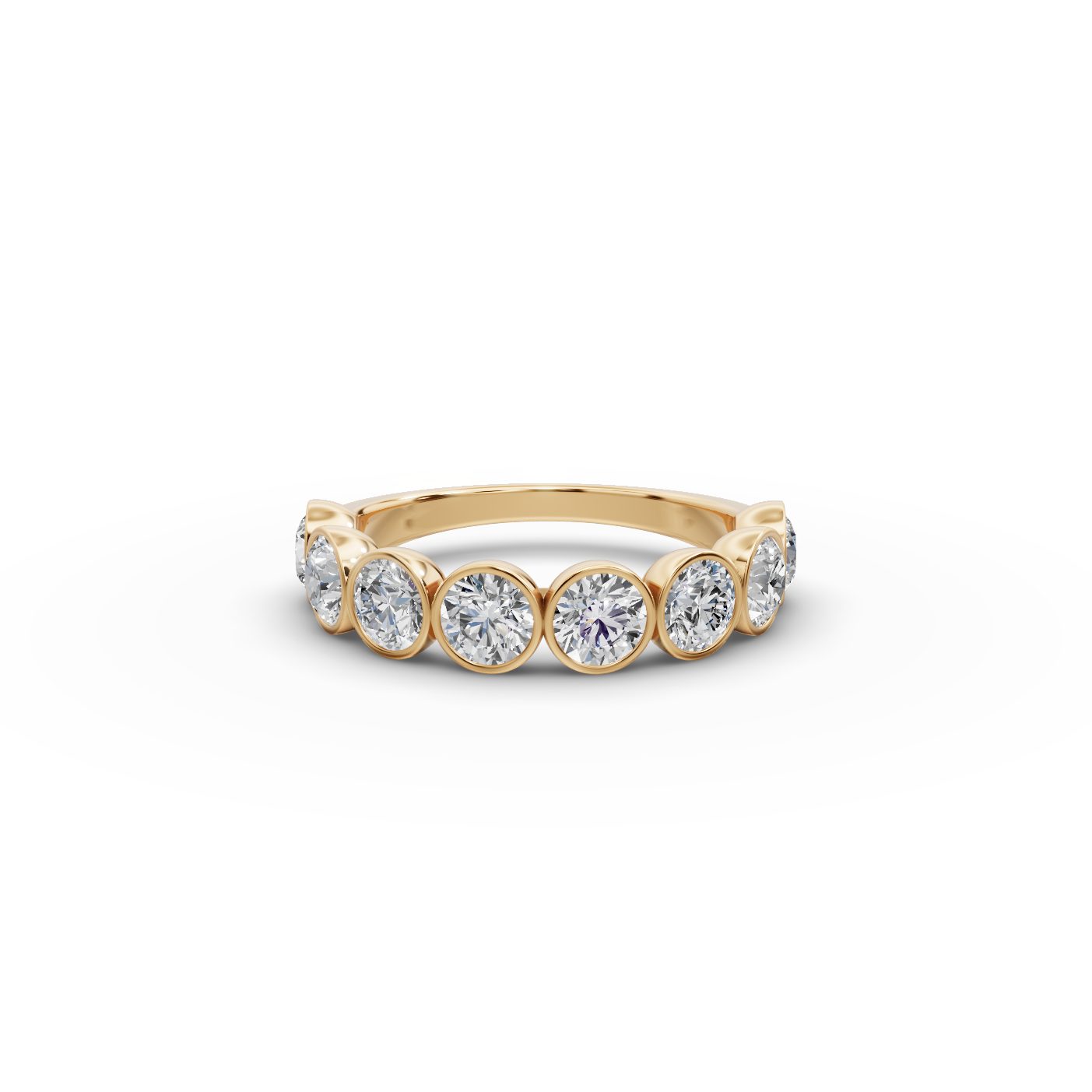Majestic Promise Round Lab-Grown Diamond Bands Ring in yellow gold, set with lab-grown diamonds