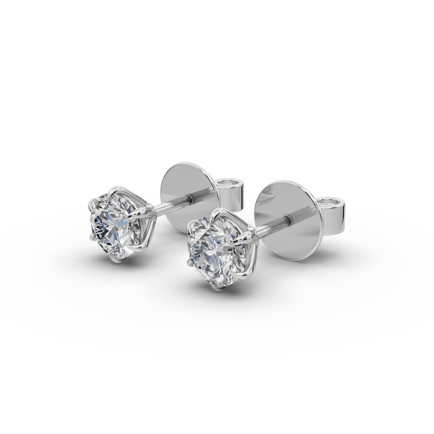 Luminous Whisper Round Lab-Grown Diamond Studs Earring in white gold